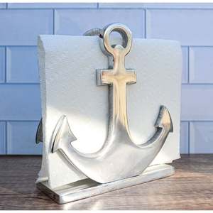 Anneaux de serviette en métal argenté, décoration de table nautique, durable, géométrique, pour dîner, mariage - Product Image 6