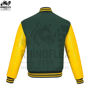 Plus Size Men's Leather Versity Jackets Wholesale Blank Varsity Jackets Custom Logo Plain Letterman Leather Varsity Jacket Men - Product Image 3