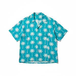 Camiseta de Verano para Hombre, Tallas Grandes, con Estampado Personalizado de Palmeras, Diseño Sólido, Transpirable, Antiarrugas, Manga Corta, Estilo Casual - Product Image 1