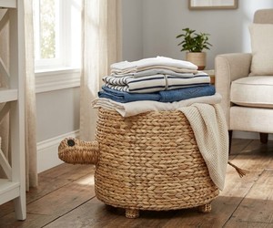 Cesta de Almacenamiento Artesanal de Jacinto de Agua con Forma de Tortuga y Tapa Extraíble, Cesta de Juguetes Tejida para Habitación Infantil y Almacenamiento en el Hogar - Product Image 6