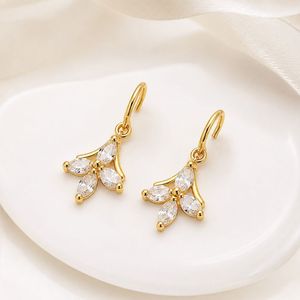 S925 Silver Drop <b>Earrings</b> with French Hook Floral CZ Charm for Sensitive Ears, Custom Women Fine <b>Piercing</b> Jewelry - Product Image 1