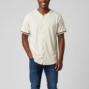 Maillot de baseball personnalisé à 2 boutons pour homme, haute qualité, faible MOQ, vente en gros sur mesure pour hommes - Product Image 5