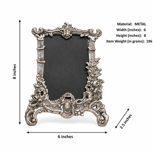 Handmade Eco-Friendly Antique <b>Metal</b> <b>Photo</b> <b>Frame</b> Vintage Baroque Embossed Rectangle Tabletop Decorative Stand Home Decor Gift - Product Image 6