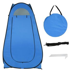 Blue 1-2 Person Portable Pop-Up Toilet Shower Tent Convenient <b>Camping</b> Shelter with Changing Room and Dressing Area - Product Image 4