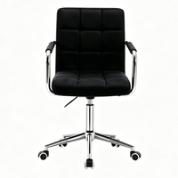 Chaise de bureau ergonomique moderne pivotante à 360 degrés, multifonctionnelle, revêtement en PU, métal chromé, hauteur réglable, couleur personnalisable