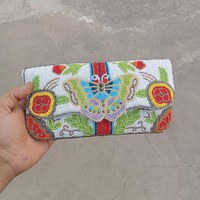 Pochette de soirée personnalisée à fleurs et perles, sac à main de créateur pour femme, sacs de luxe pour fêtes