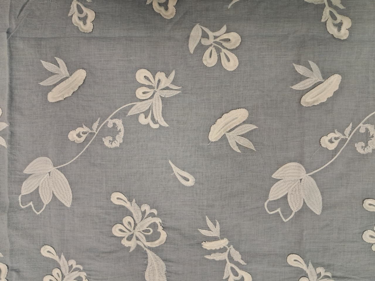 Serene Light Blue (Chambray-look) with Snow White embroidery