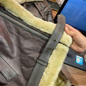 <b>Men's</b> Brown Genuine Leather <b>Shearling</b> Bomber <b>Jacket</b> Winter Fur Lined Aviator Style Flight <b>Jacket</b> OEM Manufacturer - Product Image 2