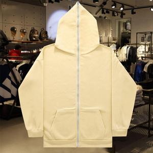 Sudadera con capucha y cremallera completa de algodón de 300 g/m² para hombre, personalizada con estampado en relieve y bordado, del fabricante - Product Image 2