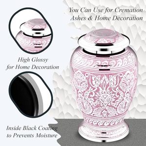 Elegant Heritage Adult Aluminum Funeral Cremation <b>Ash</b> Container Memorial Tribute <b>Keepsake</b> With Secure Closure Design - Product Image 3