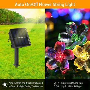 2 Pezzi di Luci Solari a LED con 50 Perline a Forma di Fiore di Ciliegio, Stringa di Luci Fatate - Product Image 2