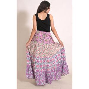 Handmade Cotton Patchwork <b>Skirt</b> Printed <b>Long</b> Maxi <b>Skirt</b> Boho Ethnic Women's Clothing - Product Image 4