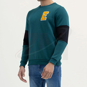 Suéter de Punto Verde para Hombre, Cuello Redondo, Letra E Bordada, Sudadera Informal de Corte Regular, Ropa de Otoño, Impresión de Logotipo Personalizado - Product Image 2