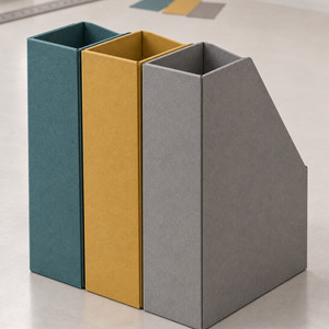 Boîte de rangement pour documents en papier, organiseur de dossiers, support de rangement incliné avec panneau pour étiquettes, pour le bureau et la maison - Product Image 2