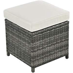 Conjunto de Muebles de Jardín de Mimbre Sintético de 6 Piezas, Resistente a la Intemperie, con Asientos Ajustables, Caja de Almacenamiento y Fundas Extraíbles - Product Image 4