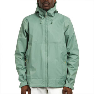 Couleur unie, Veste d'extérieur formelle d'automne, Extérieur en polyester, Fermeture éclair, Coupe ample, Respirante, Coupe-vent, À capuche, Col montant, Coupe-vent - Product Image 1