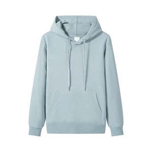 Sweat à capuche pour homme en coton 100% respirant, style streetwear, couleur unie, logo personnalisé, molleton teint uni, sans doublure - Product Image 3