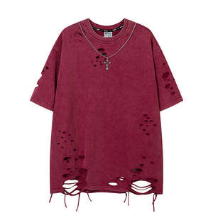 T-shirt surdimensionné pour homme, col rond, imprimé graphique personnalisé, effet vieilli, en coton épais de haute qualité - Product Image 6