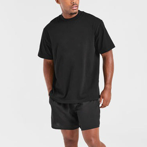 T-shirt ample et surdimensionné pour homme avec logo personnalisé de haute qualité, épaules tombantes, style streetwear, tissu épais - Product Image 3