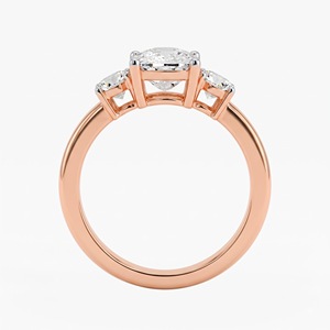 Bague en or plaqué 18K 14K avec diamant de 2,5 carats taille coussin et 3 pierres, diamant de laboratoire, bijou élégant, cadeau pour femme, cadeau de mariage - Product Image 5
