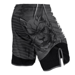 Pantalones Cortos de MMA para Hombre, 100% Poliéster, con Estampado por Transferencia de Calor Azul, de Secado Rápido, Transpirables, para Artes Marciales Mixtas, Estilo Adulto - Product Image 3