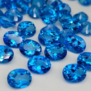 Topaze bleue suisse facettée 10x12mm, pierres précieuses naturelles, topazes bleues pour bijoux faits à la main, bagues, boucles d'oreilles, vente en gros - Product Image 5