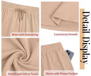 Wholesale Custom Logo Summer <b>Shorts</b> For Women Casual Loose Fit Cotton <b>Shorts</b> Solid Color Drawstring Active Wear Women's <b>Shorts</b> - Product Image 5