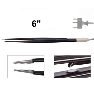 Pinzas Eléctricas Aisladas de 6 Pulgadas con Mordazas Serradas y Cable para Uso Quirúrgico, Instrumento de Clase I con Certificación CE - Product Image 1