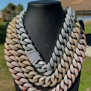 Collier chaîne cubaine fine et lourde à 3 rangs en diamant Moissanite VVS 2026 personnalisé, plaqué or 18 carats, bijoux pour homme, cadeau - Product Image 1