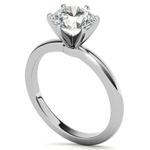 แหวนหมั้นมอสซาไนต์ทรงกลมเจียระไนแบบบริลเลียนท์ ทองคำแท้ 14K ตัวเรือนแบบหกขา ดีไซน์คลาสสิก แหวนเพชรเม็ดเดี่ยวสำหรับผู้หญิง เครื่องประดับชั้นดี - Product Image 5