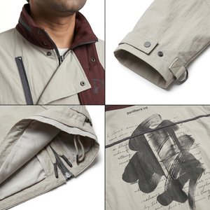 Chaqueta Cortavientos Asimétrica para Hombre, 165GSM, Nailon Arrugado, Diseño Personalizado de Fábrica OEM, Estilo Urbano Vanguardista, Talla Grande - Product Image 4