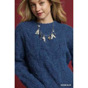 เสื้อกันหนาวผ้ายีนส์สีน้ำเงินสำหรับผู้หญิง umgee - Product Image 4