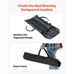 Supporto Portatile Regolabile per Sfondo Fotografico 6,5 x 10 Piedi, Kit con 5 Barre Trasversali, Supporto Resistente per Sfondi - Product Image 5