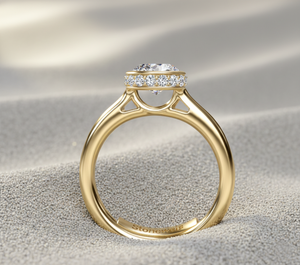 Anillo de Compromiso con Diamante Cultivado en Laboratorio, Chapado en Oro Rosa de 14K, Corte Prong Setting, Corona Pavé, Anillo Solitario para Minimalistas Certificados - Product Image 3