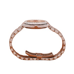 Nouvelle montre-bracelet à quartz de luxe pour homme, style hip-hop, cadran en verre de haute qualité, aiguilles personnalisées, diamants Moissanite, design entièrement serti - Product Image 3