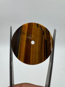 Esfera de Reloj de Piedra Natural Ojo de Tigre Dorado 24.50mm 0.70mm |   Esfera de Piedra Pulida para Relojes Automáticos Personalizados - Product Image 3