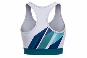 Soutien-gorge de sport dos nageur pour femme, imprimé géométrique, respirant, maintien moyen, avec bordure contrastante - Product Image 3