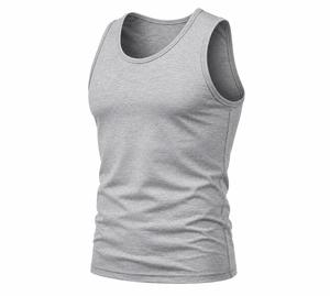 Débardeur tricoté gris uni tendance pour homme, style décontracté et sportif, 100 % coton, séchage rapide, respirant, ODM - Product Image 2