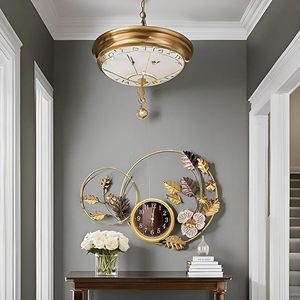 Relojes de pared de metal con diseño floral, modernos y versátiles, ideales para hogares, cafeterías, estudios y lugares de trabajo. - Product Image 4