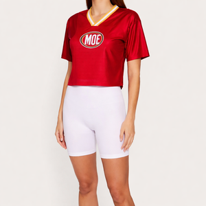 Jersey Corto de Fútbol Americano para Mujer, Calidad Premium, Poliéster, Manga Corta, Estilo Urbano, Malla Transpirable, Logotipo Personalizado, Fabricante OEM - Product Image 5