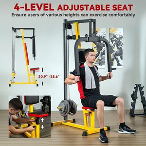 Sistema Giallo per Palestra Domestica con Macchina per Chest Fly e Press per Allenamento di Schiena, Pettorali, Deltoidi Posteriori e Spalle - Product Image 4