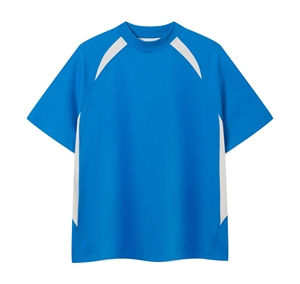 เสื้อยืดโอเวอร์ไซส์สีน้ำเงินสำหรับผู้ชาย แห้งเร็ว ระบายอากาศได้ดี ผ้าถัก ทรงสปอร์ต คอกลม แขนสั้น สไตล์สตรีทแวร์ - Product Image 1