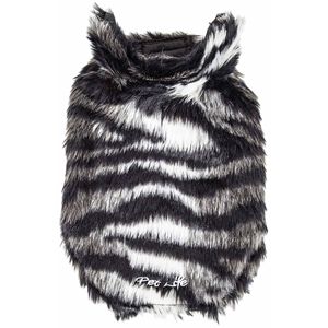Manteau de luxe pour chien en fourrure de vison à motif zèbre, magnifique et élégant, vêtements haut de gamme pour animaux de compagnie - Product Image 6