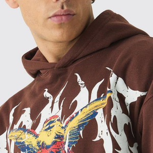 Sweat à capuche homme personnalisé, coupe droite, en molleton 100% coton, avec impression numérique grand format style Renaissance, coupe ample, basiques - Product Image 3