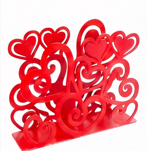 Porte-serviettes moderne en métal rouge au design chic, parfait pour la maison, la cuisine, la salle à manger et l'utilisation en restaurant - Product Image 1
