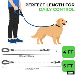 Padded Braided <b>Dog</b> <b>Leash</b> OEM ODM Custom Logo Comfortable Braided Pet <b>Leash</b> Direct Manufacturer - Product Image 5