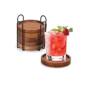 Ensemble de 6 sous-verres en marbre - Décoration moderne esthétique de luxe pour table basse, marbre blanc avec sous-verres en laiton doré - Product Image 2