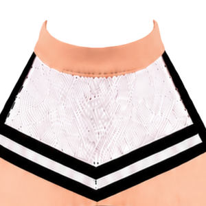 Haut court de cheerleading sans manches blanc pêche et noir pour femmes et filles, idéal pour l'entraînement d'équipe et les performances athlétiques - Product Image 4