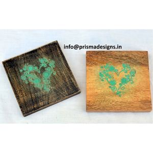 Sous-verres en bois et résine faits à la main, résistants à la chaleur, en époxy, carrés, motif océan, sous-verres en bois et résine, sous-verres personnalisés, vente en gros - Product Image 1