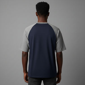 T-shirt noir surdimensionné personnalisé OEM/ODM pour homme, épaules tombantes, tissu épais, couleur unie, respirant, streetwear, personnalisable. - Product Image 2